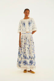 Cropped Voo Em Flor Saia Set