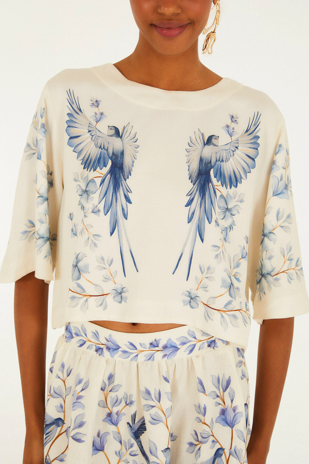 Tshirt Cropped Voo Em Flor