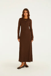 Vestido Manga Longa Mocha