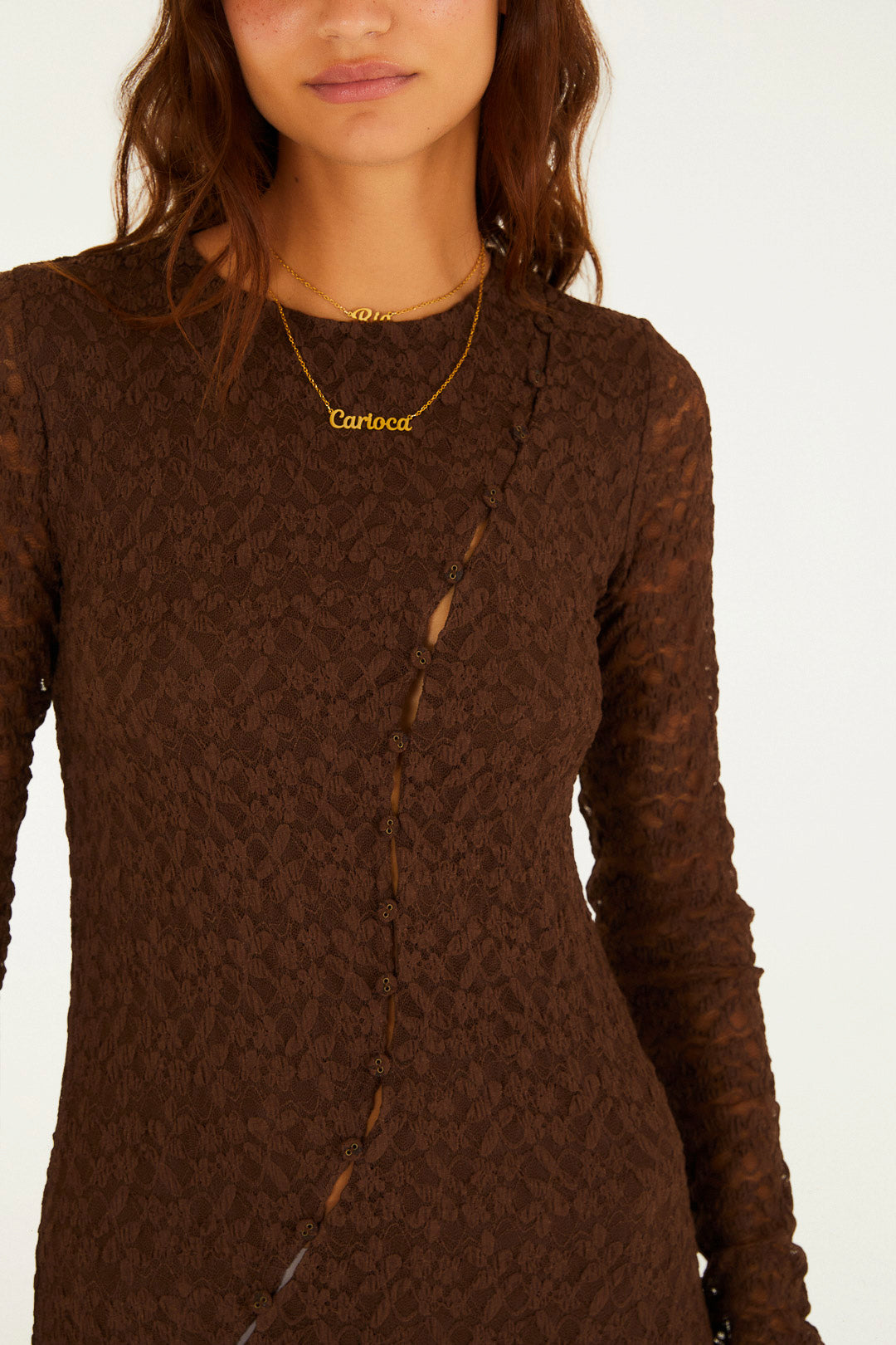 Vestido Manga Longa Mocha