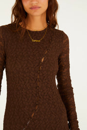 Vestido Manga Longa Mocha