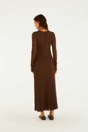Vestido Manga Longa Mocha