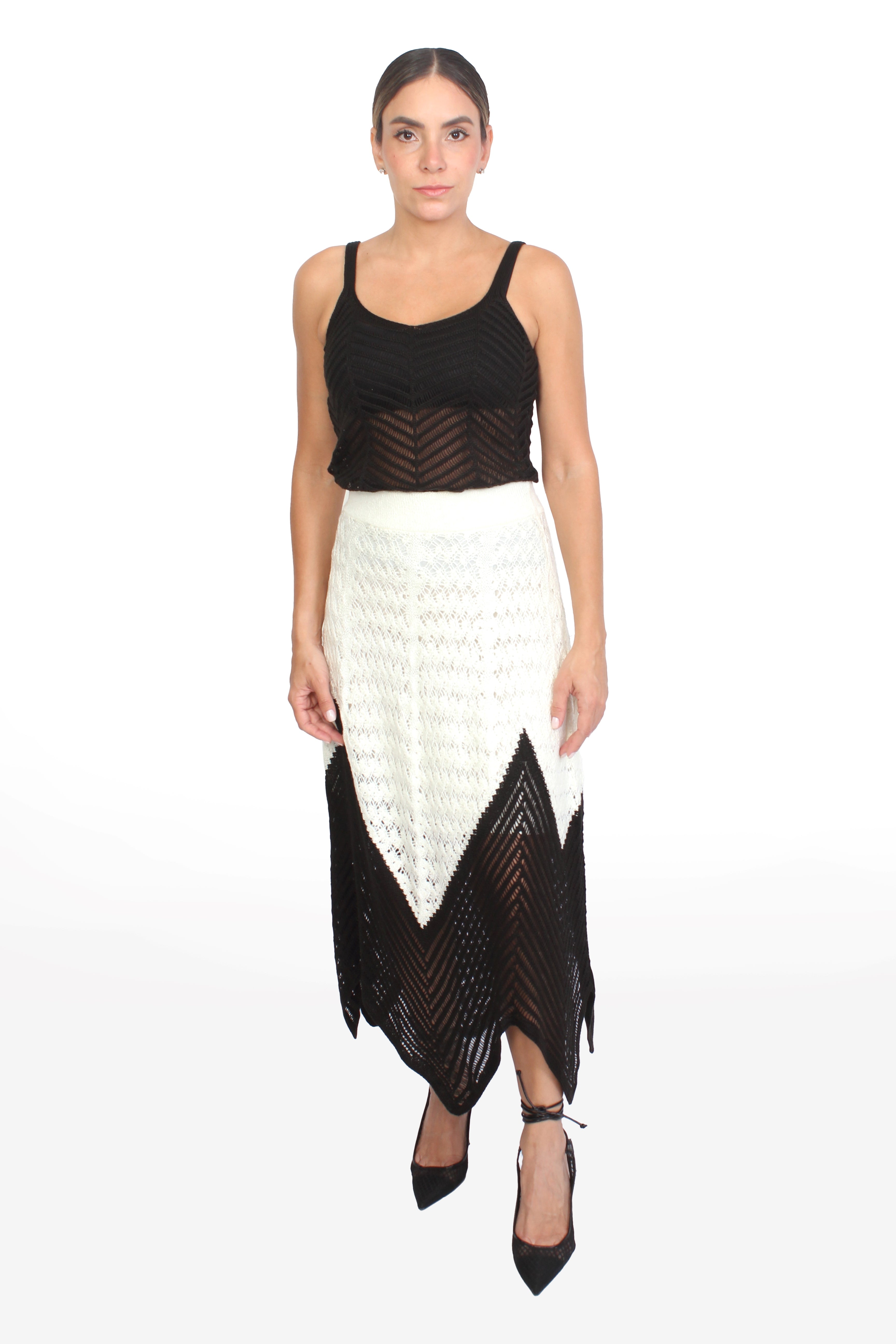 Conjunto Cropped e Saia Tatiana