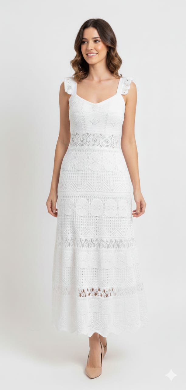 Vestido Crochê Baiao