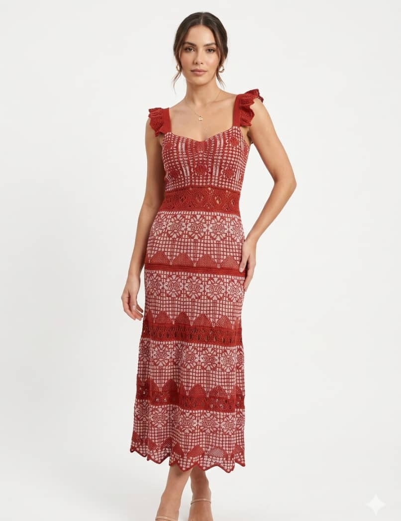 Vestido Crochê Baiao