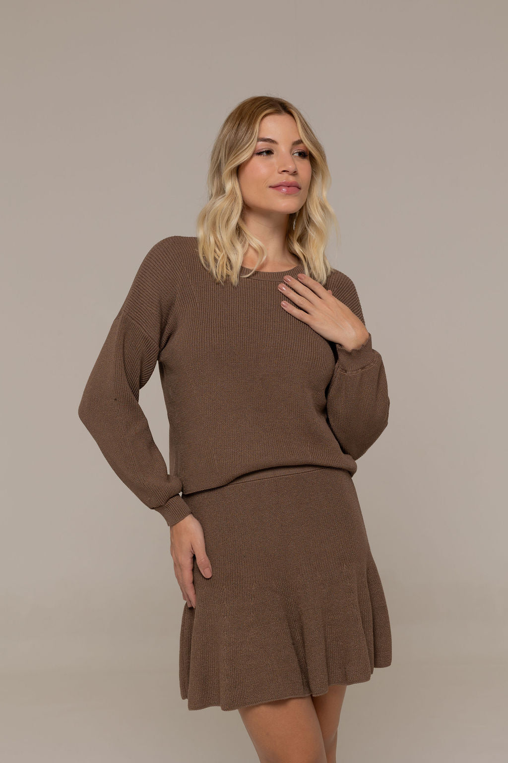 Conjunto Saia Monica Manga Longa